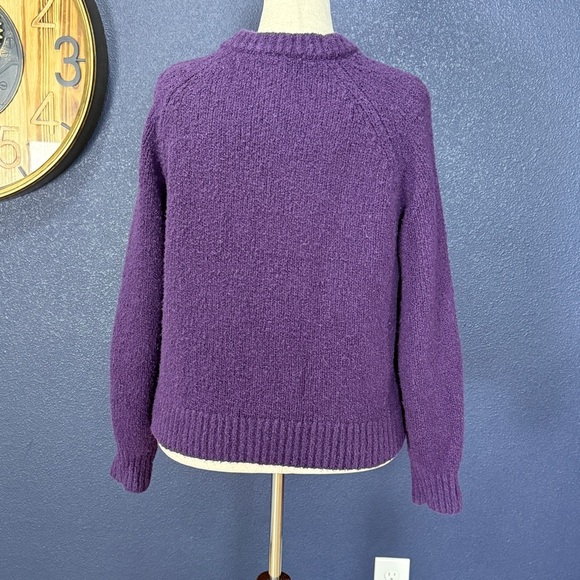 Banana Republic Factory Purple Boucle Pullover Crewneck Sweater | Large - Picture 3 of 6